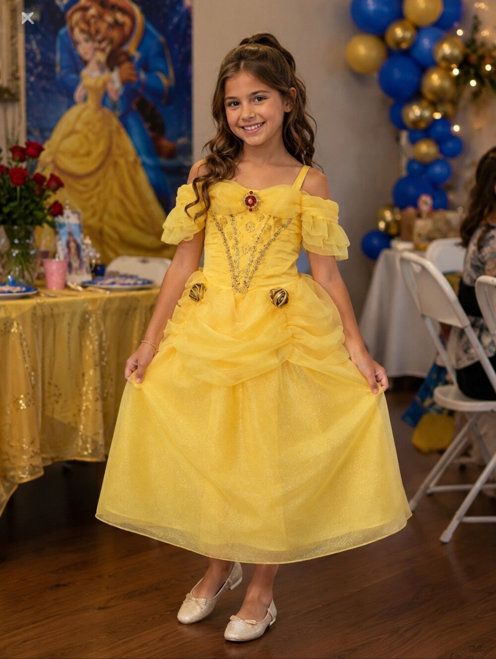 Belle Iconic Yellow Gown Disney Costume Girls Princess 9/10 Beauty and the Beast